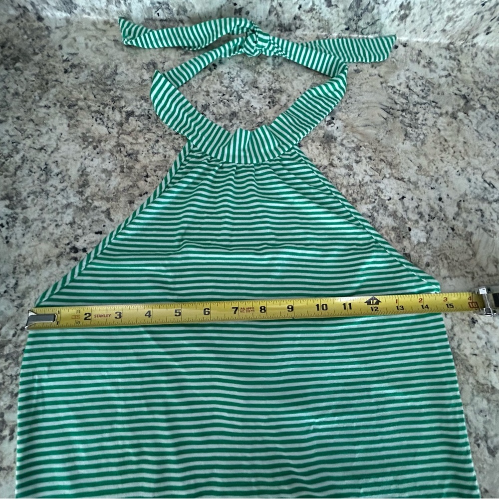 NWT Molli & Mia Summery Green White Stripe Tie Neck Halter Top Size M - Picture 10 of 11